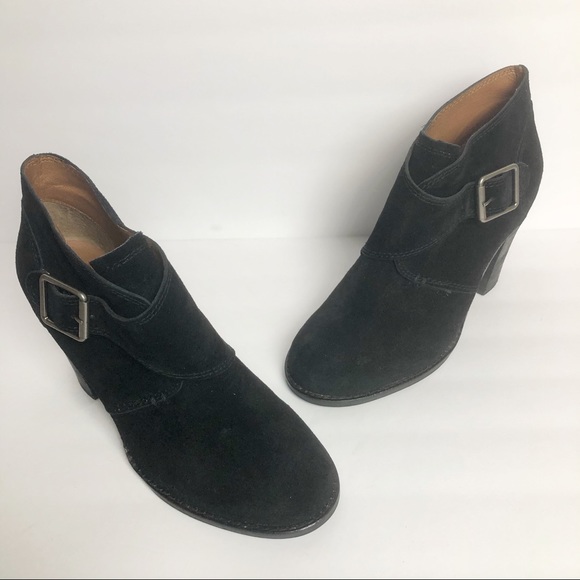 Lucky Brand | Mickie Buckle Black Ankle Boots - Picture 2 of 8